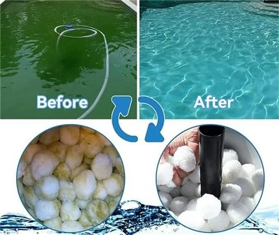 700g Peli Hidlo Pwll Trin Dŵr Peli Hidlo Polyester Eco-gyfeillgar Adnewyddadwy y gellir eu hailddefnyddio