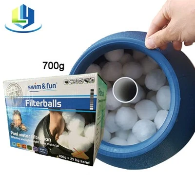 Cyflenwr Fiber Ball Nofio Pwll Filter Cyfryngau Pecynnu Blwch Lliw 700g