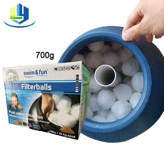 Cyflenwr Fiber Ball Nofio Pwll Filter Cyfryngau Pecynnu Blwch Lliw 700g